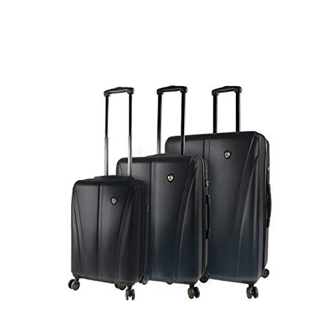 Mia Toro Italy Usini Hardside Spinner Luggage 3pc Set, Black