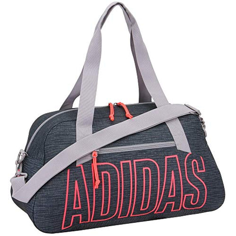 adidas Graphic Duffel Bag, Legacy Blue Canvas/Signal Pink/Glory Grey, One Size