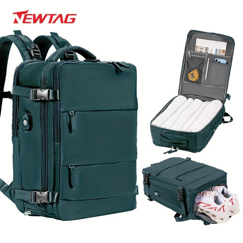Large Travel Backpack, Waterproof Carry On Backpack, Hiking Backpack, Outdoor Sports Rucksack Portable Luggage Backpack With USB Charging Port Shoes Compartment, School Bag Fit 14 Inch To 17 Inch Laptops