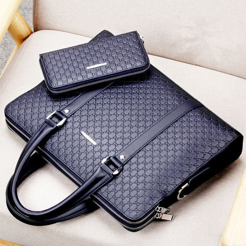 Men's Briefcase New Fashion Shoulder Bag Double Layers Laptop Bag Large Capacity Male Business Handbag Travel Bag for Man Gifts for Men