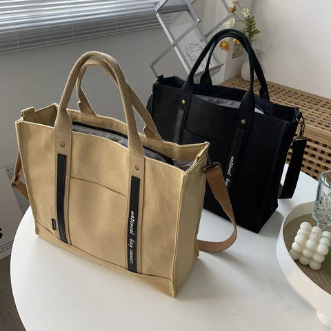 Hylhexyr Girls Female Thickened Canvas Shoulder Bag College Student Portable Schoolbag Computer Handbag Crossbody Bags